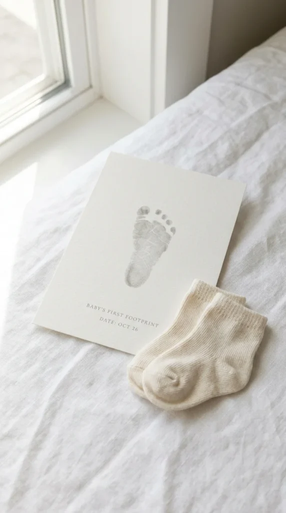 Newborn keepsake footprint kit