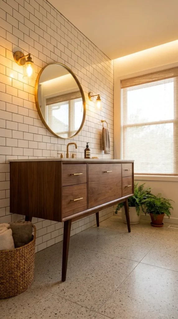 Walnut floating vanity bathroom