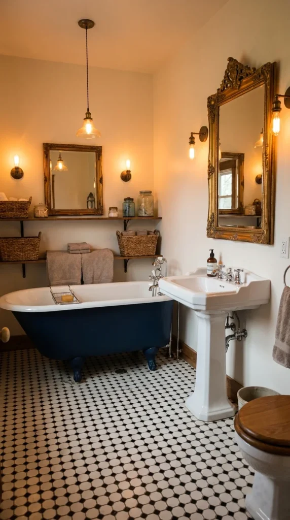 clawfoot tub small bathroom