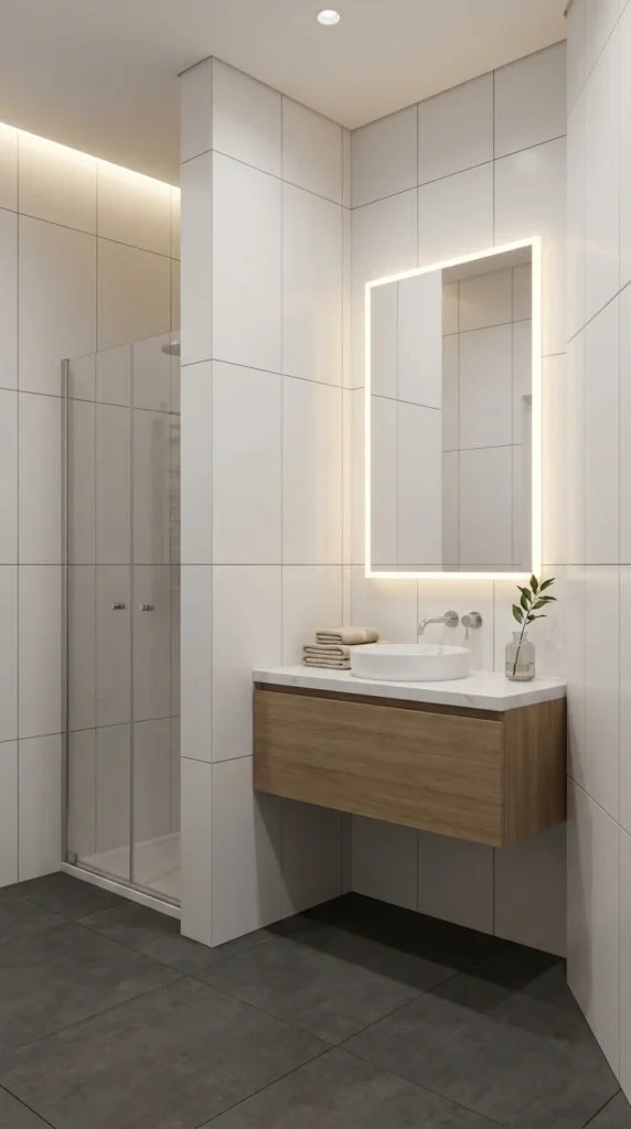 floor to ceiling tile bathroom