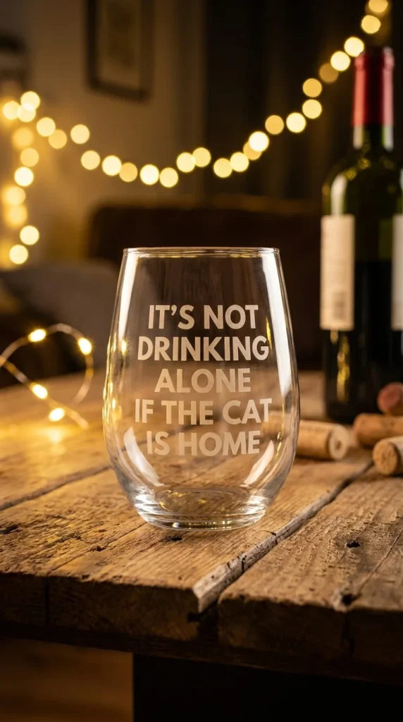funny push present wine glass