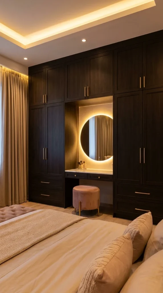 master bedroom wall closet vanity nook