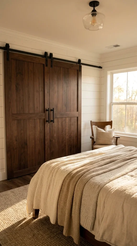 sliding barn door wardrobe wall
