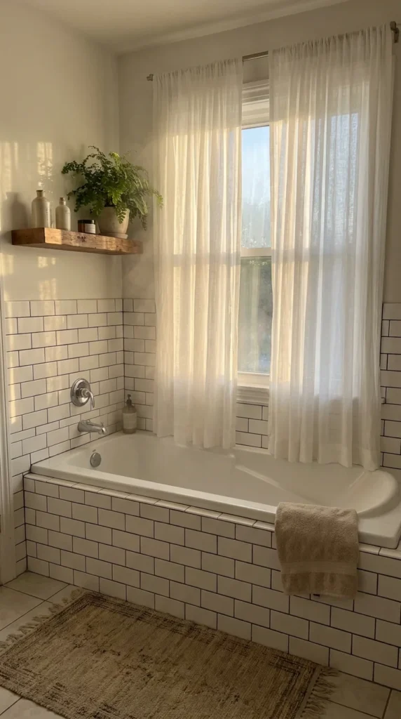 small bathroom tub window