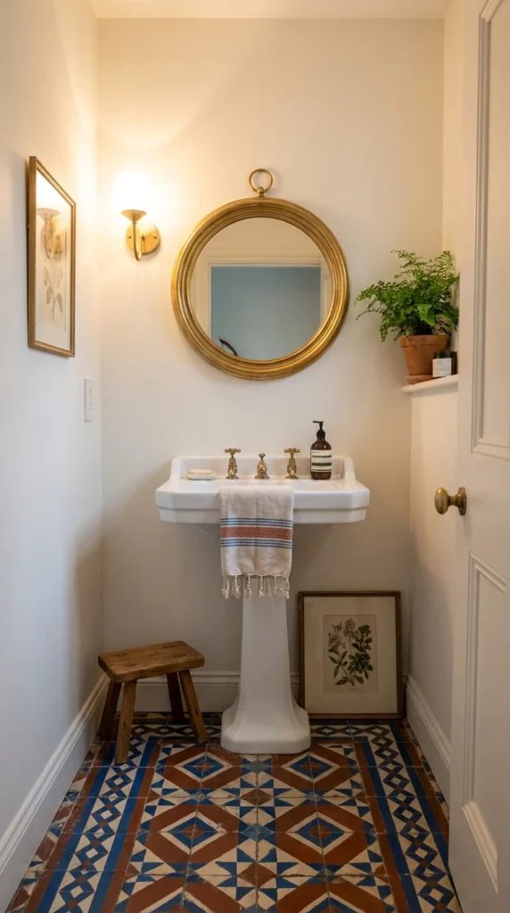 vintage patterned bathroom tile