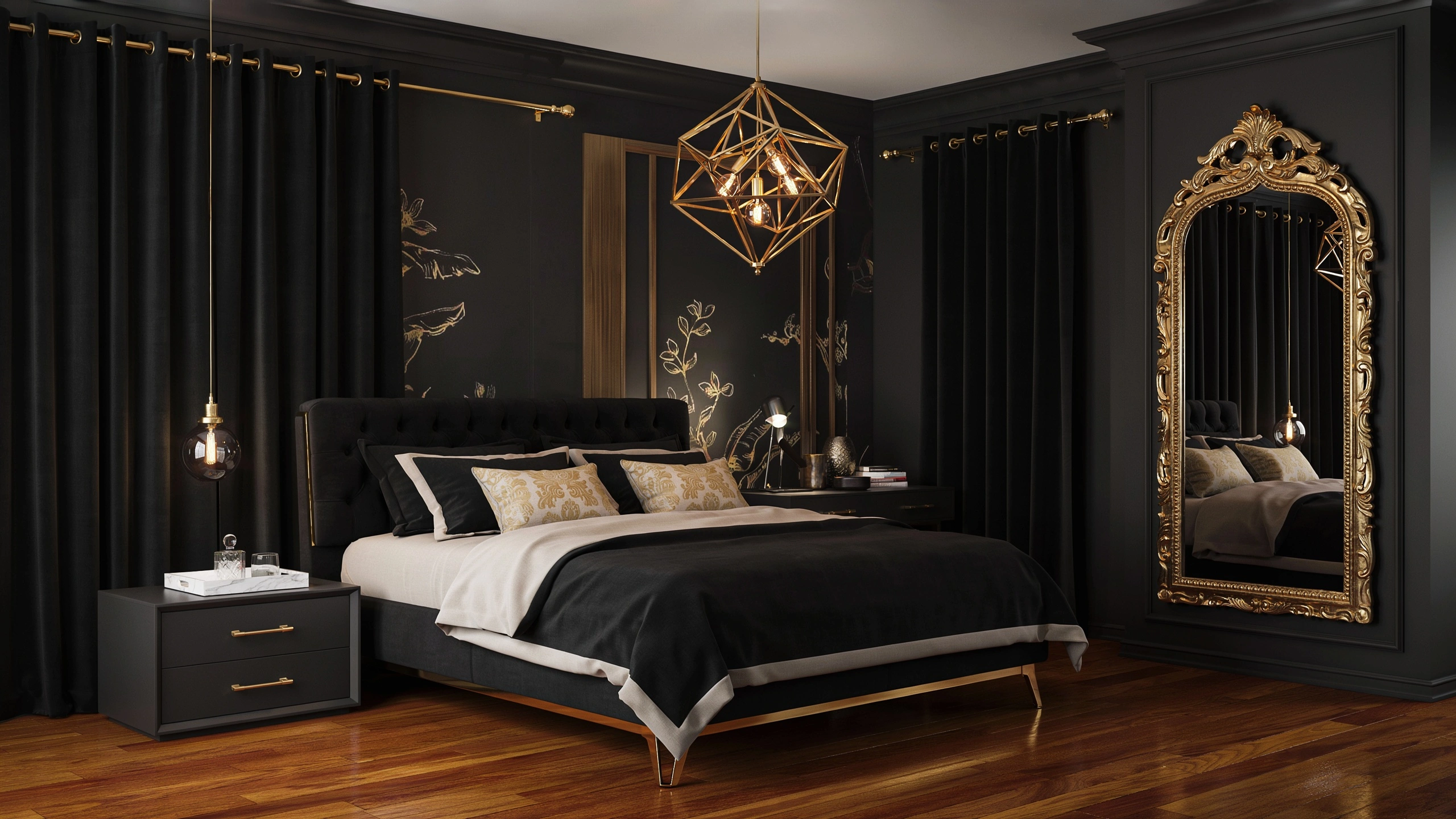 Black and Gold Bedroom Decorating Ideas