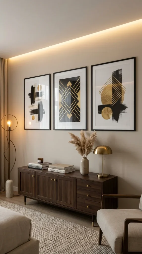 Black gold wall art prints