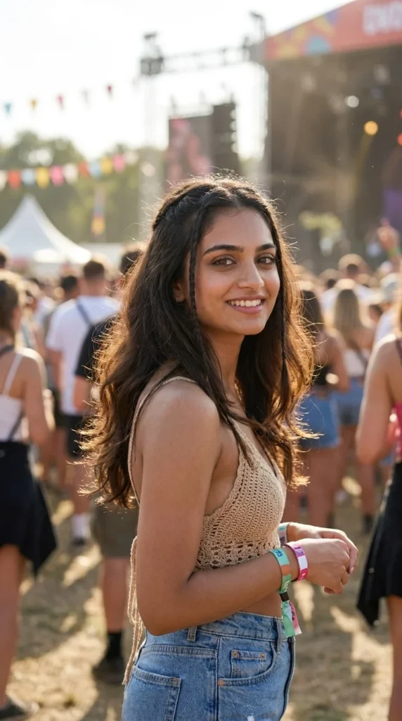 Festival layered blowout braid