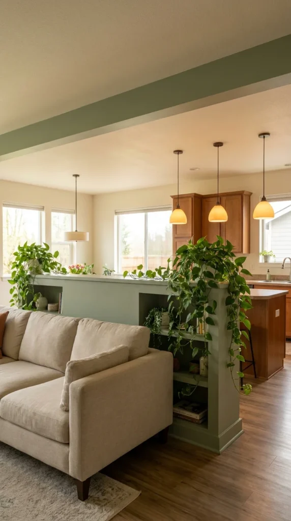 Half wall kitchen living room separation ideas