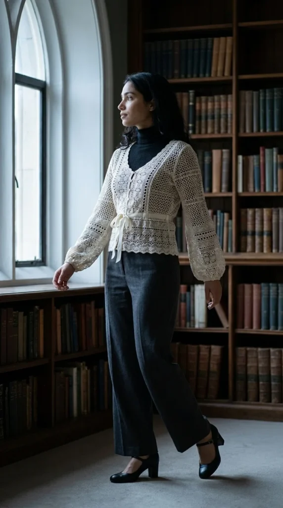 Poetcore crochet blouse 2026 women