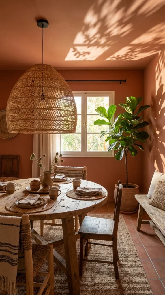 Rattan pendant light dining room