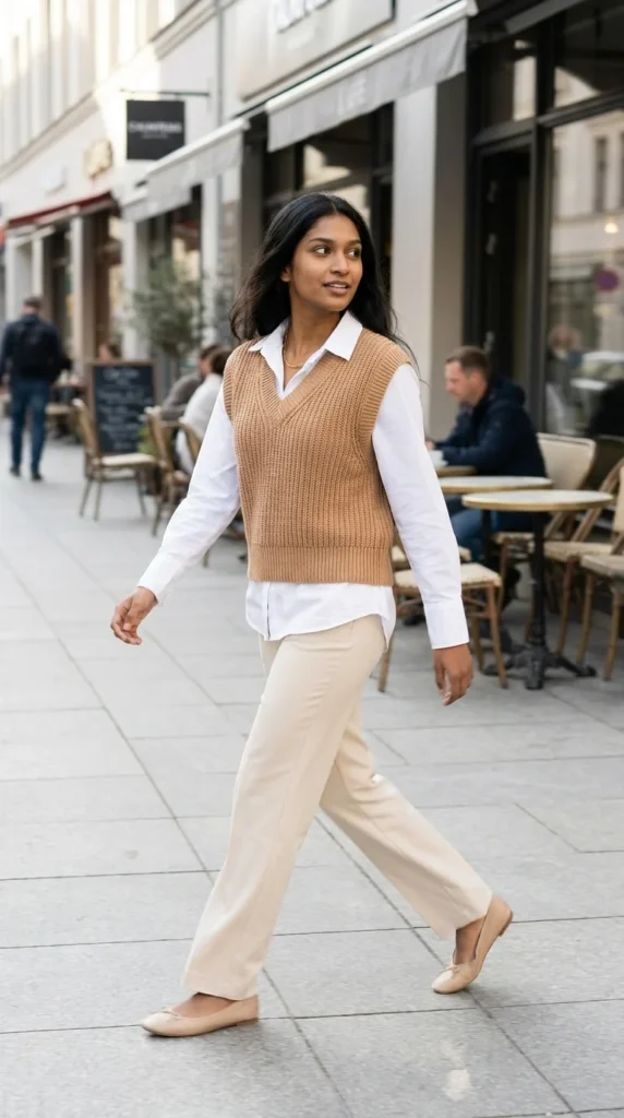 Ribbed crochet sweater vest women