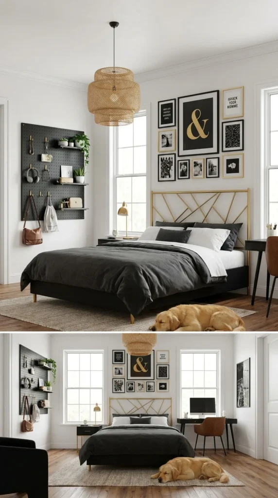 Teen black gold bedroom ideas