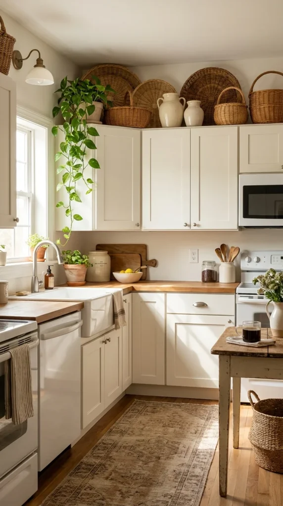 decorating above kitchen cabinets