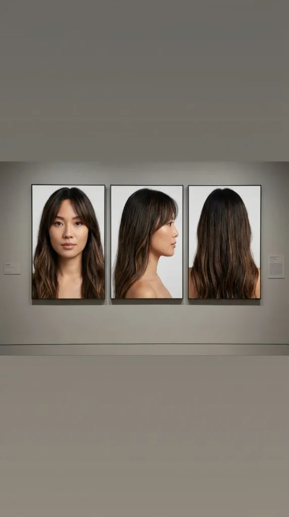 face-framing curtain bangs oval face