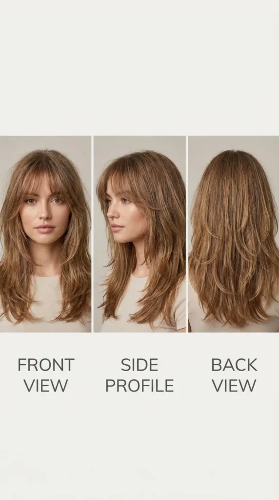 feathered curtain bangs with layers