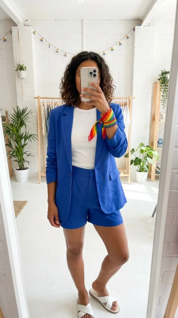 gender neutral Pride linen set outfit