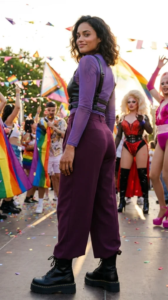 leather harness festival outfit Pride