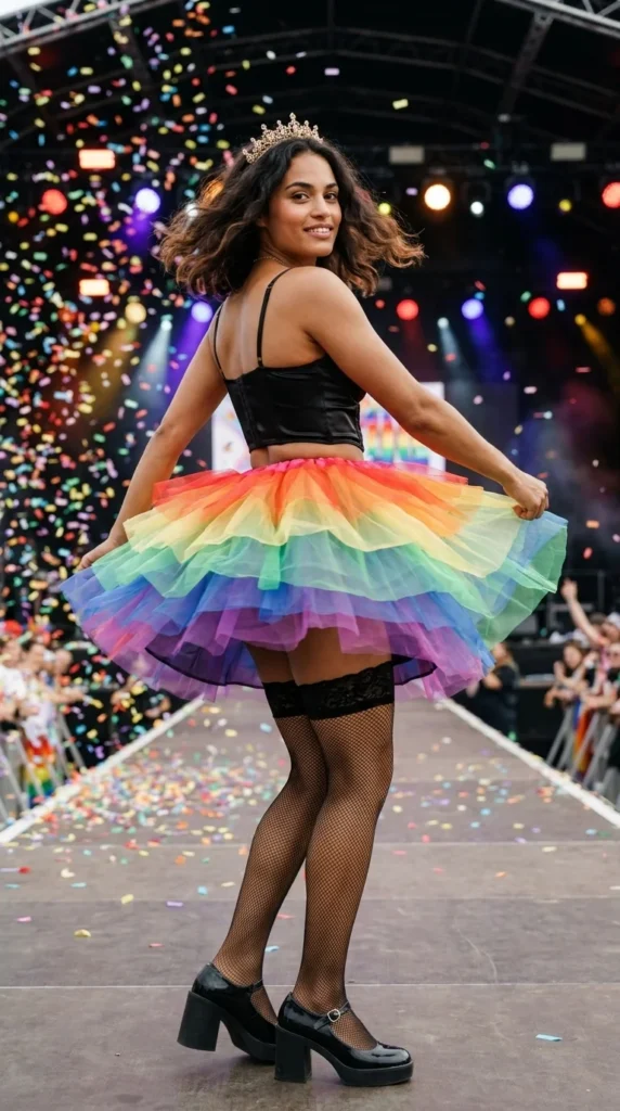 rainbow tutu skirt Pride festival outfit