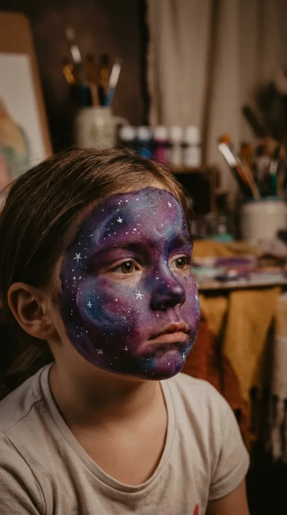 galaxy face paint kids