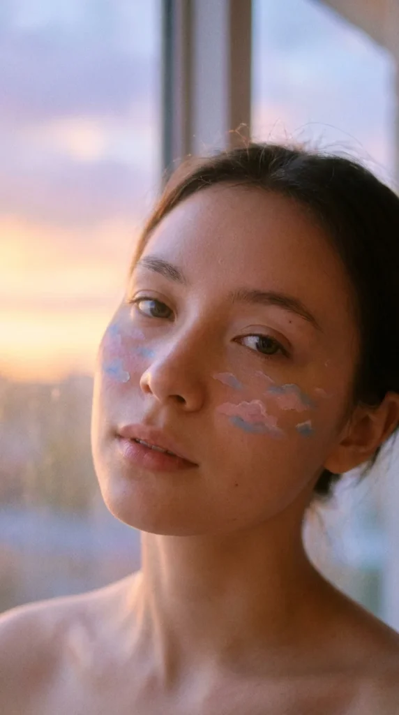 pastel cloud blush face paint
