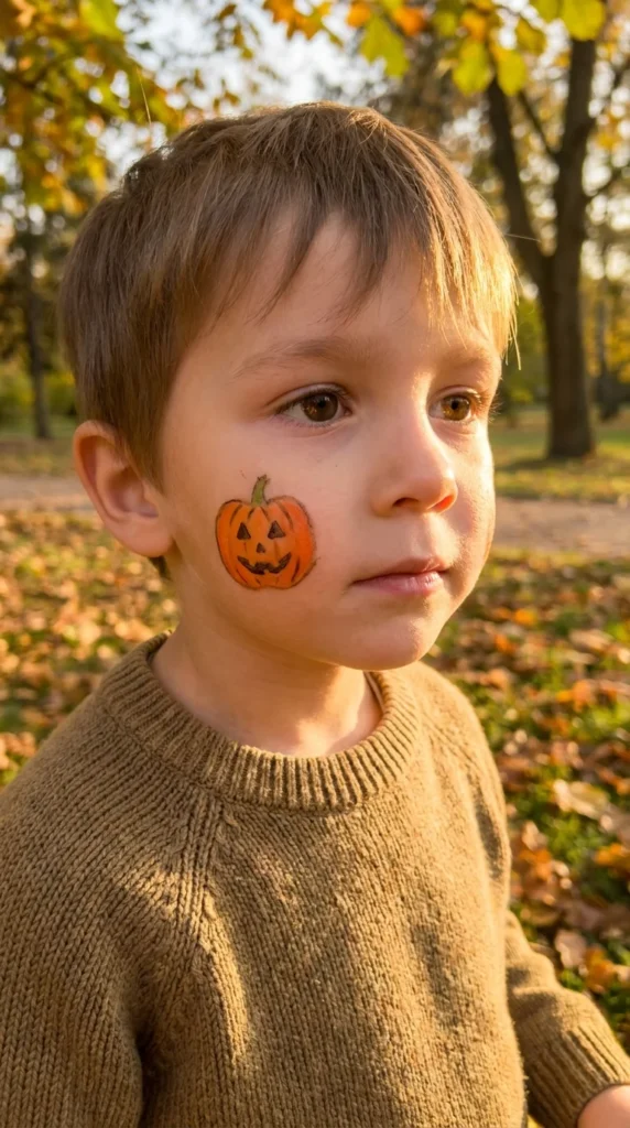 pumpkin cheek face paint