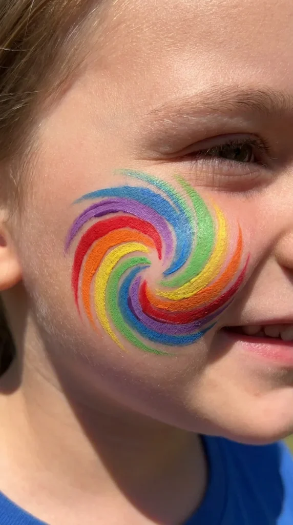 rainbow swirl face paint