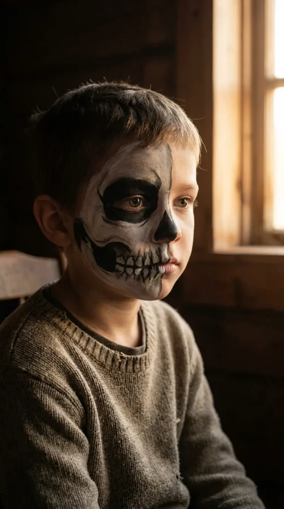 skeleton half face paint