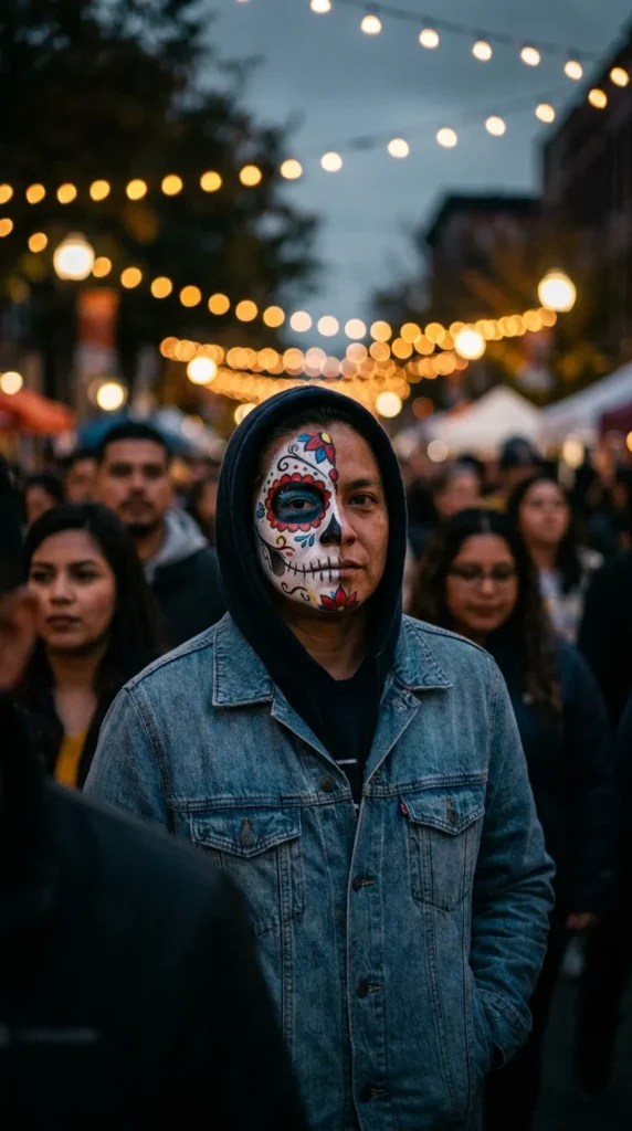 sugar skull half face paint