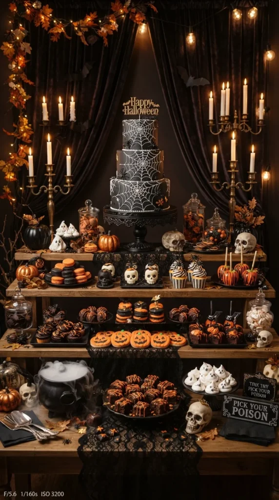 Halloween party dessert table