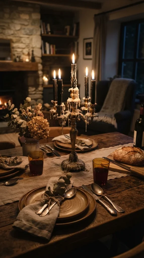 black taper candles decor