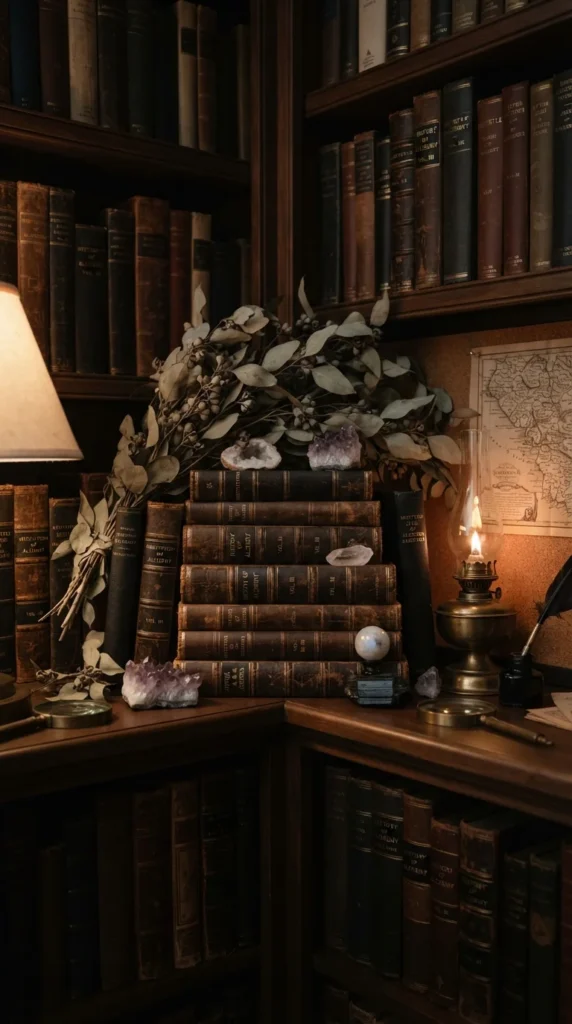 witchy bookshelf decor